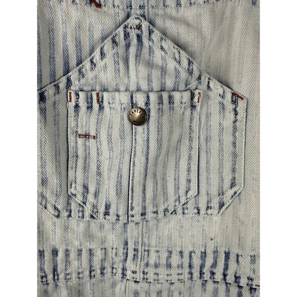 Faherty Topsail Overalls Railroad Stripes Blue White Jumpsuit Size Small - Picture 3 of 12